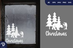 Penguin with Polar Bear at Christmas Glass Decal Product Image 1