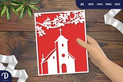 Christmas Church Papercut Product Image 1