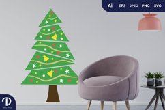 Colored Christmas Tree Decoration Wall Sticker Product Image 1