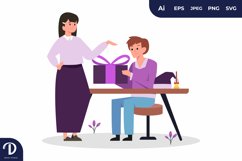 Woman to Man in Purple, Christmas Charity Illustration Product Image 1