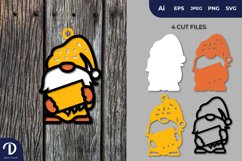 Gnome Holding Board with Custom Text Tags Papercut Product Image 1