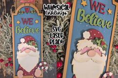 We Believe Santa Sign Laser SVG| Santa Claus SVG Product Image 1