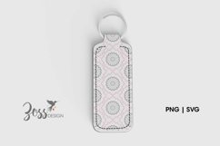 Gray and Pink floral Vine Lip Balm Holder Sublimation Design Product Image 3
