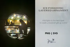 Laser cut Ice Fishing Layered Christmas Tree Ornament Product Image 2
