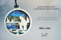 Laser cut Ice Fishing Layered Christmas Tree Ornament Product Image 3