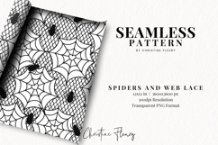 Seamless Spiders and Webs Lace Pattern | Halloween PNG Product Image 2