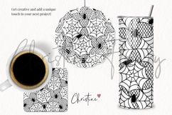 Seamless Spiders and Webs Lace Pattern | Halloween PNG Product Image 3