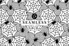Seamless Spiders and Webs Lace Pattern | Halloween PNG Product Image 1