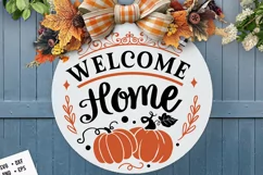 Welcome home door hanger svg, Fall Door Hanger svg, pumpkin Product Image 2