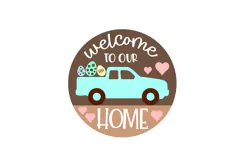 Welcome to our Home Round Sign for Decoration Laser Cut Product Image 2