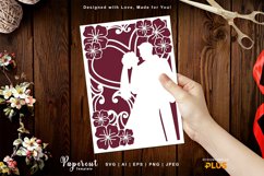 Lovely Wedding Couple A5 Card Cover Paper Cutting Set Product Image 2