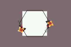 Wedding badge with beautiful floral realistic frame card Product Image 2