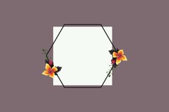 Wedding badge with beautiful floral realistic frame card Product Image 1
