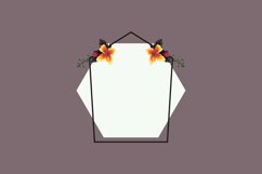 Wedding badge with beautiful floral realistic frame isolated Product Image 2