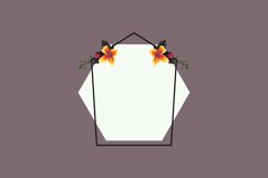 Wedding badge with beautiful floral realistic frame isolated Product Image 1