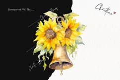 Watercolor Sunflower Bell Clipart | Watercolor Sunflower PNG Product Image 2