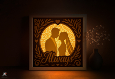 Wedding Bride and Groom Shadow box SVG Papercut template Product Image 3