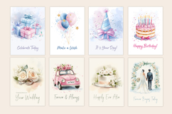 Christmas card, Watercolor greeting Card, Gift Tag Bundle Product Image 7