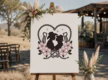 Western Wedding SVG | Cowboy Couple Floral Horseshoe Product Image 7