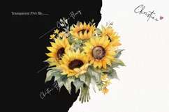 Watercolor Sunflower Bouquet Clipart | Watercolor Sunflower Product Image 2
