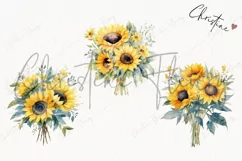 Watercolor Sunflower Bouquets Clipart | Watercolor Flower Product Image 3