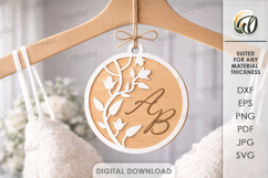 Wedding Dress Hanger Charm Laser Cut. Dress Hanger Tag SVG Product Image 1