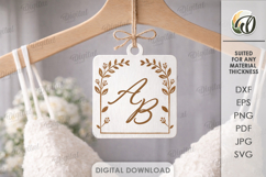 Wedding Dress Hanger Charm Laser Cut. Dress Hanger Tag SVG Product Image 1