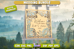Wedding Decor Bundle Laser Cut, Invitations SVG, Photo Frame Product Image 2