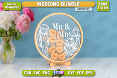Wedding Decor Bundle Laser Cut, Invitations SVG, Photo Frame Product Image 6