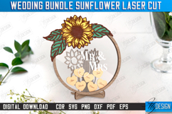 Wedding Guest Book Laser Cut Design, Wedding Sunflower Decor Product Image 1