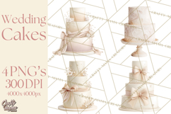 Wedding Cake Clipart PNG, Elegant Wedding Desserts Product Image 1