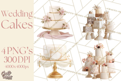 Wedding Cake Clipart PNG, Elegant Wedding Desserts Product Image 1