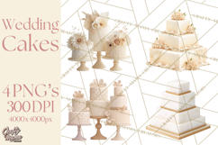 Wedding Cake Clipart PNG, Elegant Wedding Desserts Product Image 1