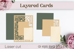 Wedding Invitation svg, Floral greeting card, 3d layered Product Image 2