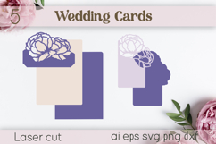 Flowers wedding Invitation svg, Layered card laser cut Product Image 3