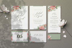 wedding card invitation set with beautiful peonies flower Product Image 1