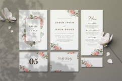 wedding card invitation set with peonies flower partition Product Image 1