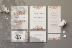 wedding card invitation with peonies flower partition Product Image 1