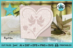 Wedding Anniversary Lovebirds Card Template SVG Product Image 3