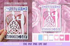 Wedding Day Card SVG| Happy Wedding Day Confetti Shaker Card Product Image 1