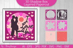 Valentine Gifts Layered Papercut, Wedding Shadow Box SVG Product Image 1