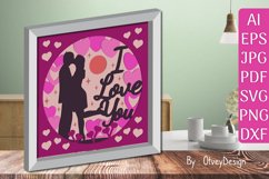 Valentine Gifts Layered Papercut, Wedding Shadow Box SVG Product Image 2