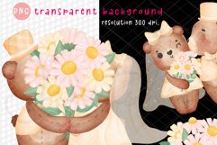 Wedding clipart, Mr. and Mrs. teddy bears watercolour png Product Image 3