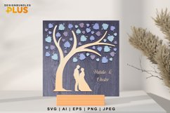 Wedding Couple Under A Tree 3D Layered Lasercut Design Product Image 1