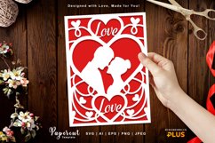 Couple Touching Noses, Wedding Card Cover with Hearts Product Image 1