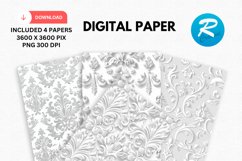 Wedding Damask Digital Paper, Wedding Background Product Image 1
