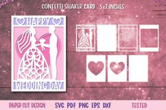 Wedding Day Card SVG| Happy Wedding Day Confetti Shaker Card Product Image 2