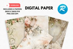 Wedding Digital Paper, Wedding Background Product Image 1