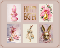 Luxury Pink &amp; Gold Easter Illustrations Product Image 4