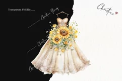 Watercolor Sunflower Dress Clipart | Watercolor Sunflower Product Image 2